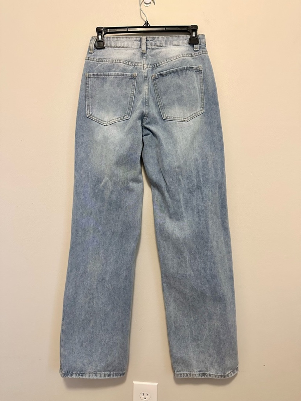 Cali 1850 Floral Applique Jeans Size 26 Denim Straight Leg Y2K Flower Patch - Picture 2 of 7